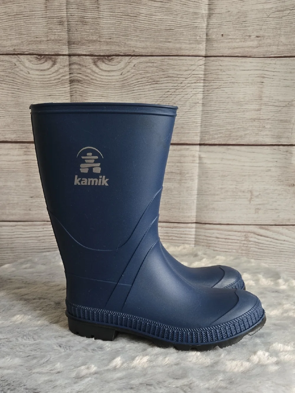 Kamik Navy Rain Boots, Big Kids Size 4